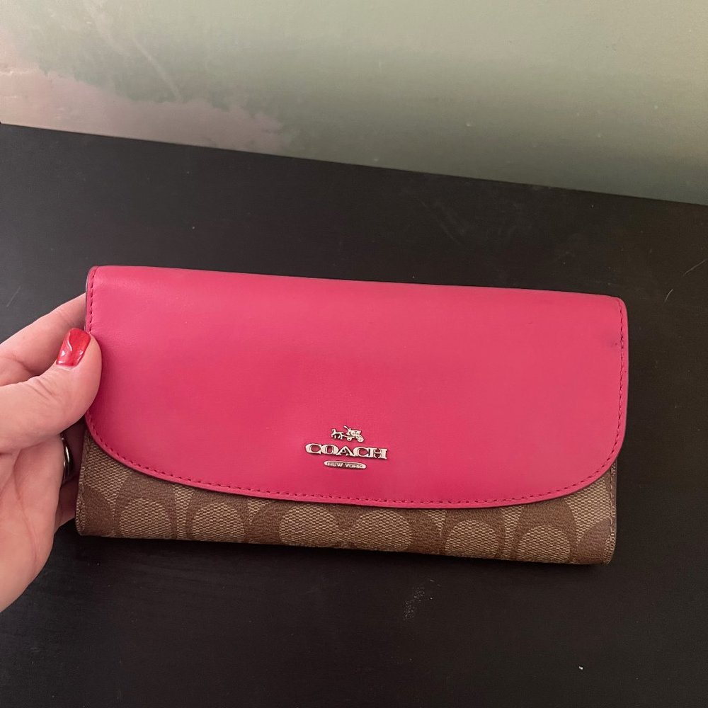 Pink/brown Coach wallet